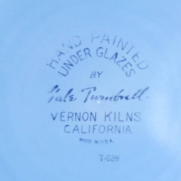 1930s Vernon Kilns Gale Turnbull T-639 Plate - Picture 7 of 7